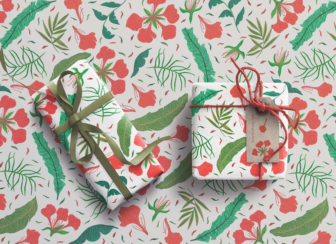 A Tropical Paradise (Set of 5 Wrapping Paper)